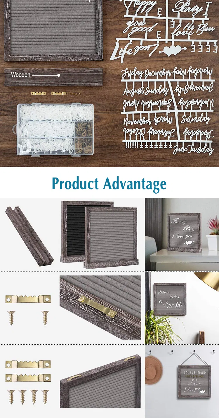 10*10 Double Sided Felt Letter Board with Wood Frame