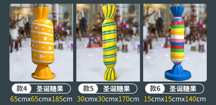 2021 Fiberglass Giant Macaroons Window Display Props Resin Lollypop Candy Cane Decoration