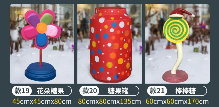 2021 Fiberglass Giant Macaroons Window Display Props Resin Lollypop Candy Cane Decoration