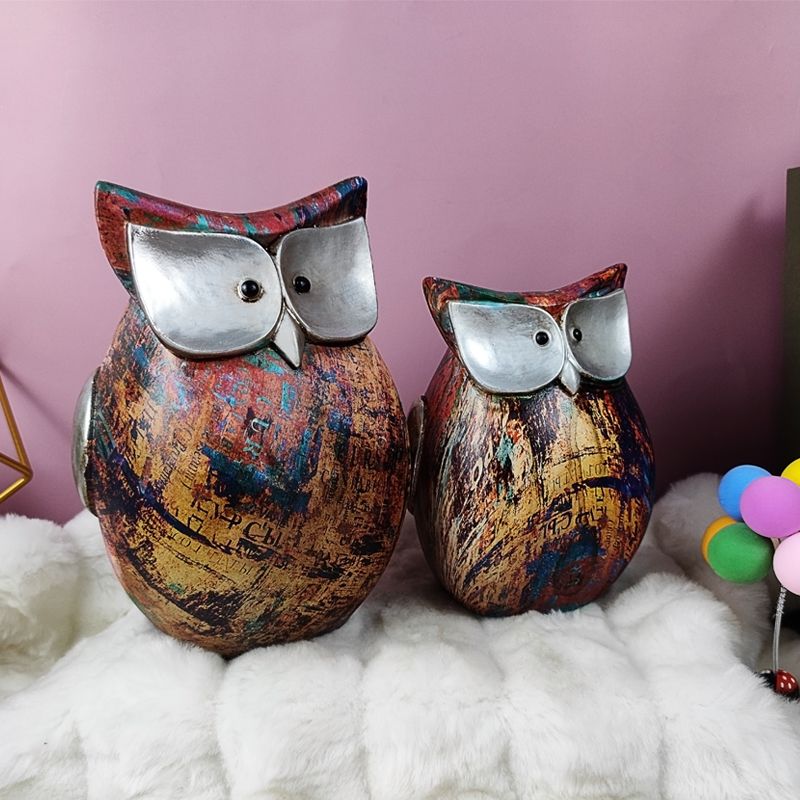 2022 Vivid Resin Owl Figurine Sculpture Polyresin Animal High
