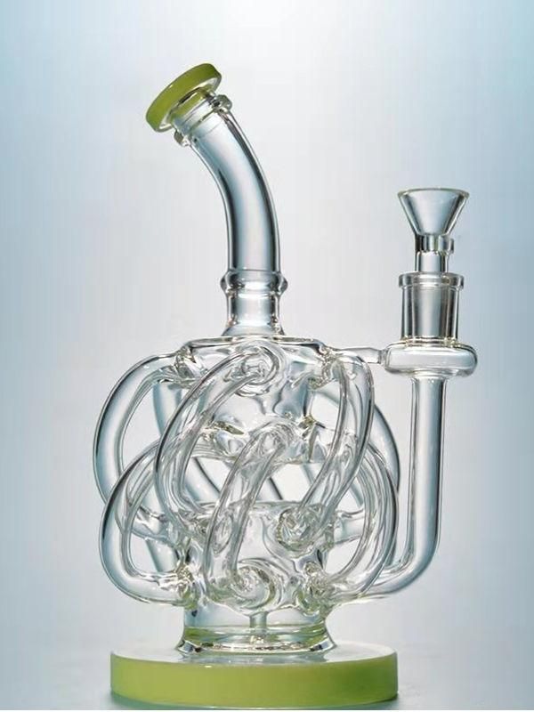 9.8 Inch Beaker Pipe Glass Water Pipe Pink DAB Oil Rig Bubbler Tall Thick Beaker Mini Glass Water Pipe