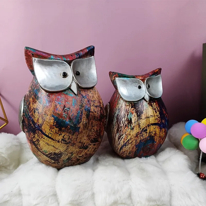 Amazon Fashion Vivid Resin Owl Figurine Sculpture Polyresin Animal High Quality 3D Party