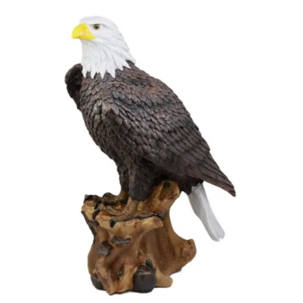American Pride Bald Eagle Standing on Tree Resin Figurine for Home Decor