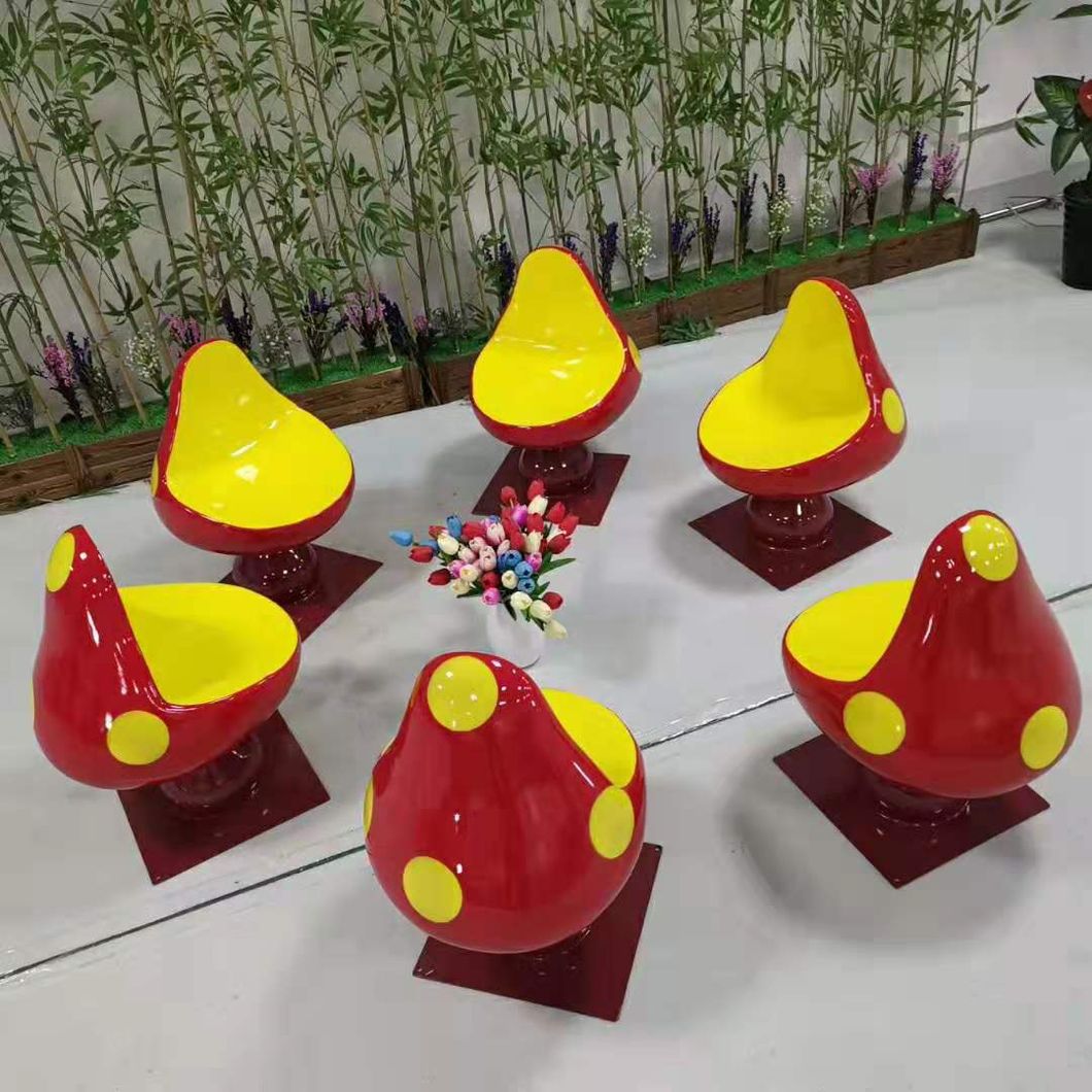 Amusement Park Interactive Prop Fiberglass Resin Cartoon Dinosaur Animals Seating for Outdoor Decoration