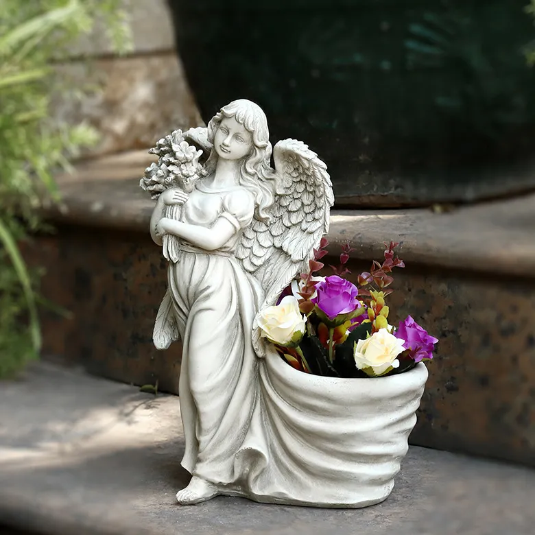 Angel Statue Model Creative Goddess Sculpture Flower Pot for Outdoor Garden Decor