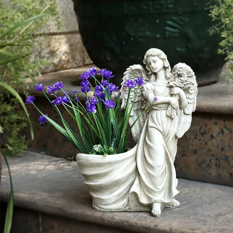 Angel Statue Model Creative Goddess Sculpture Flower Pot for Outdoor Garden Decor