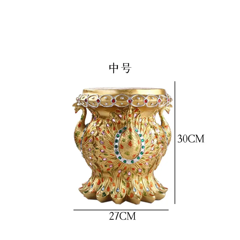 Animal Stool with Decorative Peacock