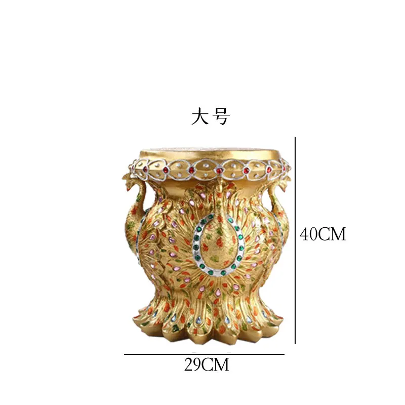 Animal Stool with Decorative Peacock