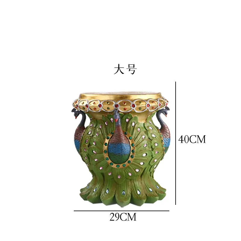 Animal Stool with Decorative Peacock