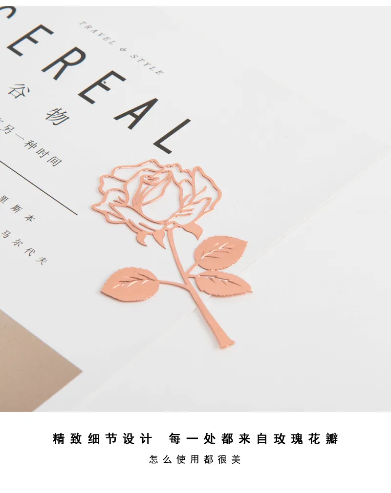 Best Selling Red Rose Metal Bookmark