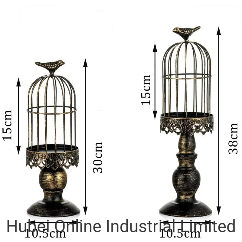 Birdcage Candlestick Ironwork Make Old Wedding Romantic American Table Candlelight Dinner Candlelight Table Decorations