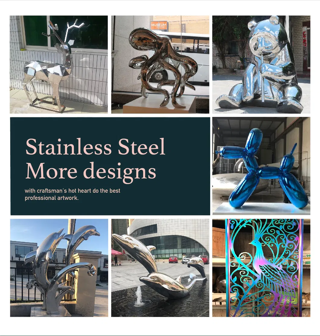 Blve Modern Pop Art Abstract Stainless Steel Shit Balloon Dog Statue Sculpture