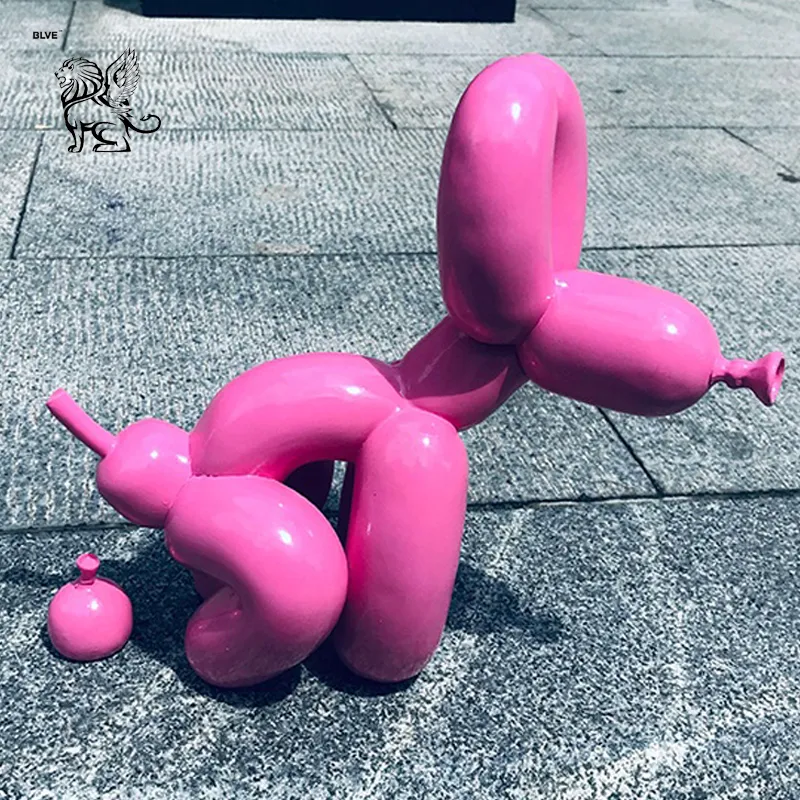 Blve Modern Pop Art Abstract Stainless Steel Shit Balloon Dog Statue Sculpture