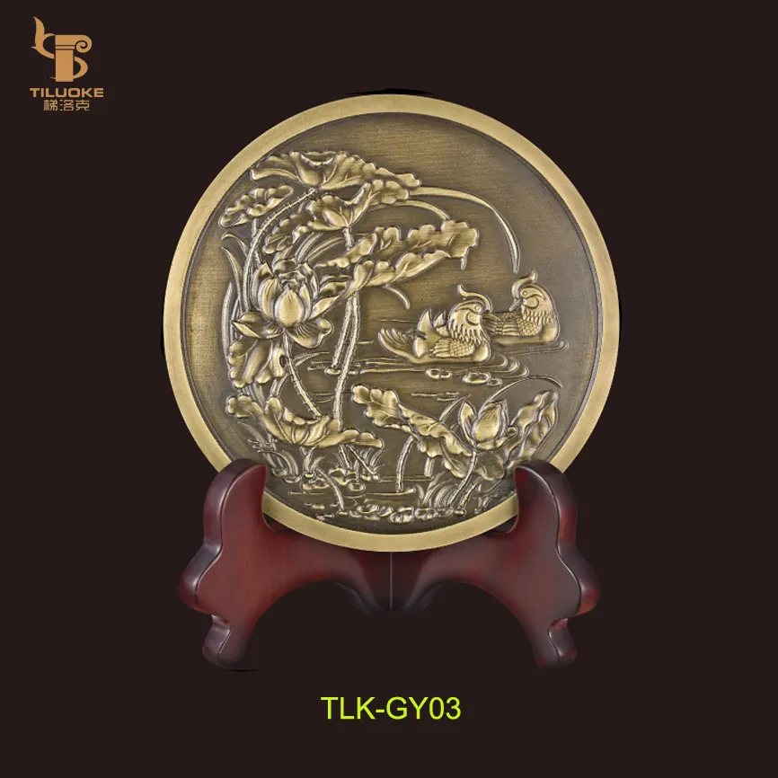 Brass Sculpture Plates Ornaments Luxury Home Decor