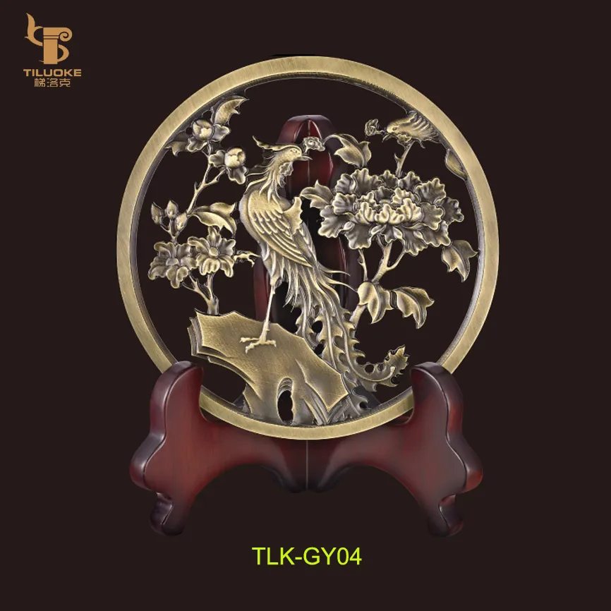 Brass Sculpture Plates Ornaments Luxury Home Decor