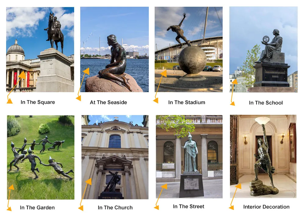 Bronze Bull Sculpture Standing on The Road