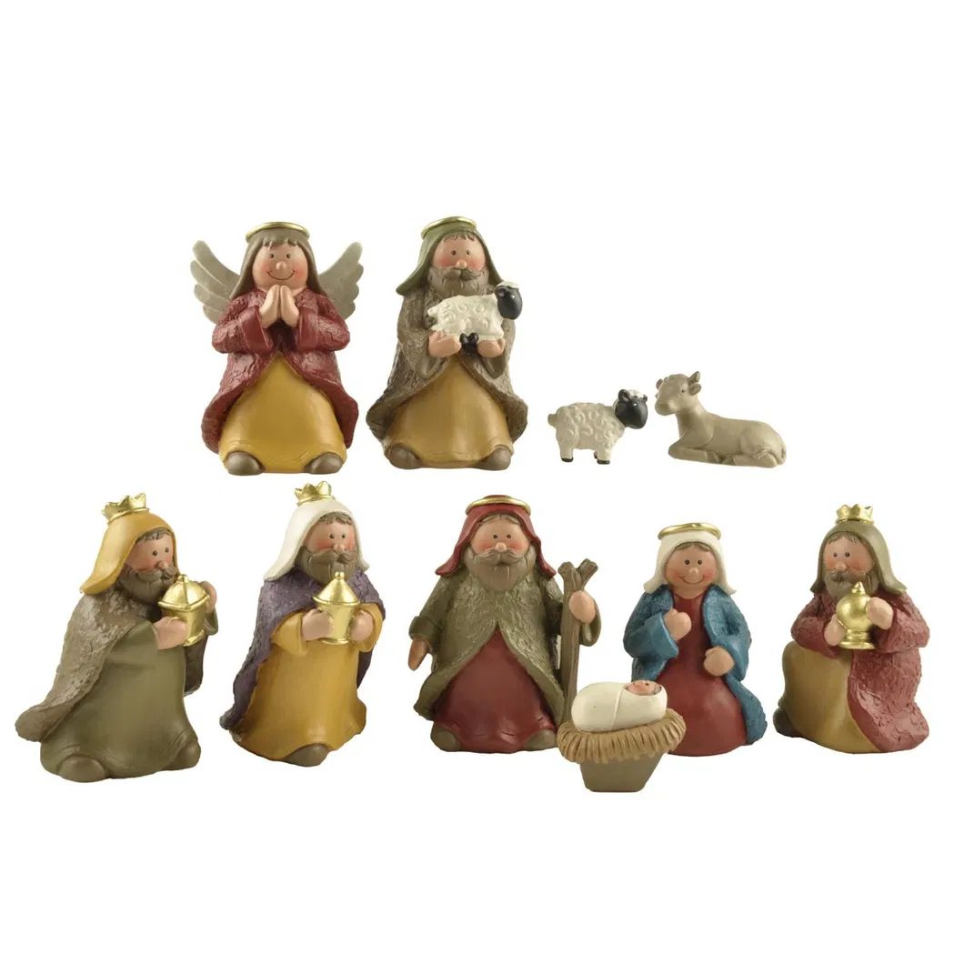 Cartoon Nativity Set with Paper Pulp Finish S/10