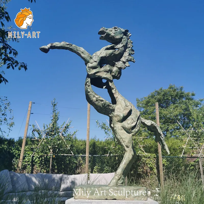 Cast Bronze Running Hollow Horse Abstract sculpture Statue