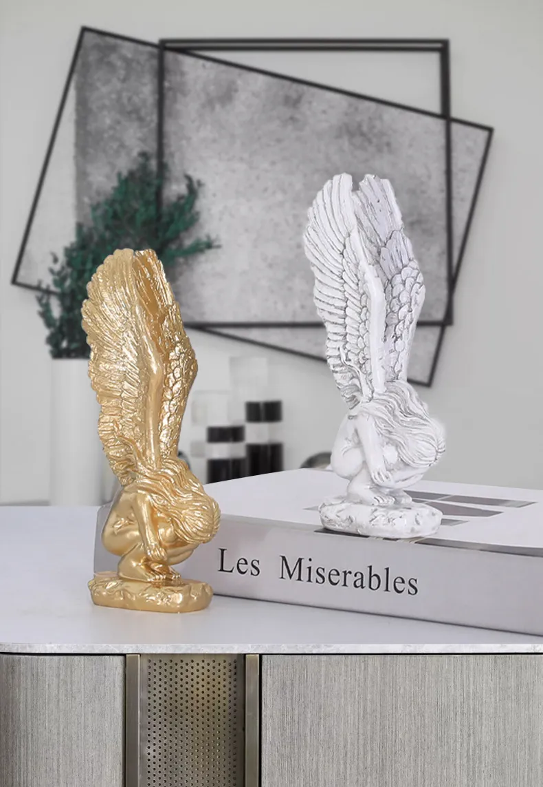 Cemetery Redemption Guardian Angel Wings Statue Weeping Angel