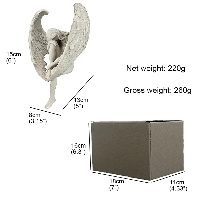 Cemetery Redemption Guardian Angel Wings Statue Weeping Angel