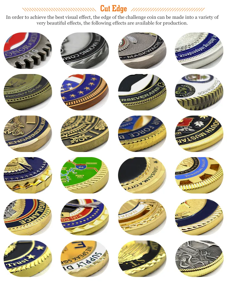 Cheap Metal Stamping 3D Enamel Fantasy Air Marshal Customization Commemorative Navy Chief Custom Challenge Coin with Wood Box