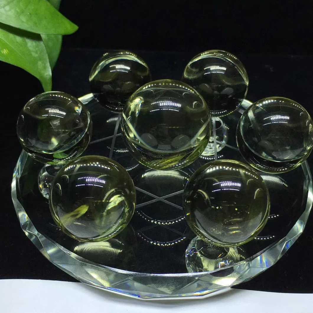 Chinese Fenshui Ball Seven Star Array Citrine Natural Crystal