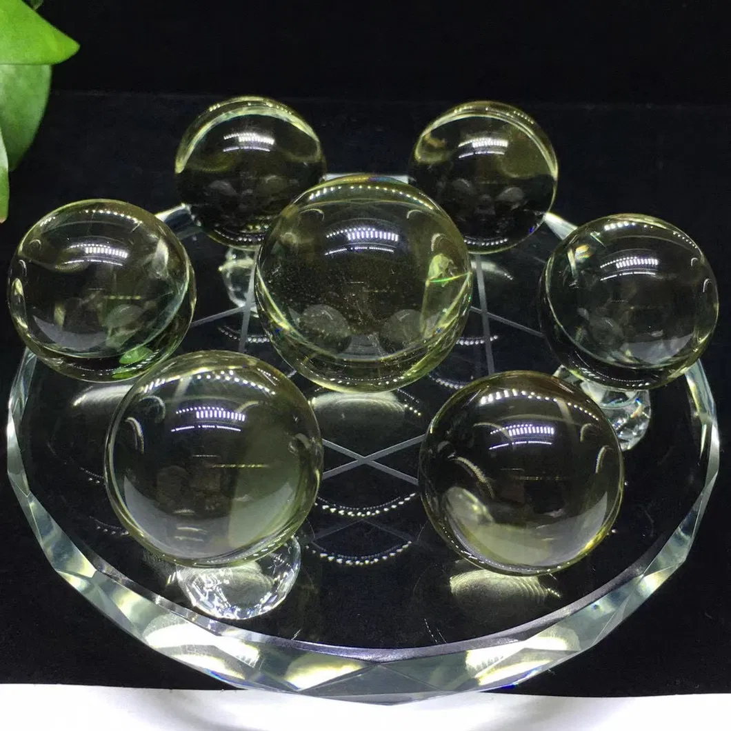 Chinese Fenshui Ball Seven Star Array Citrine Natural Crystal
