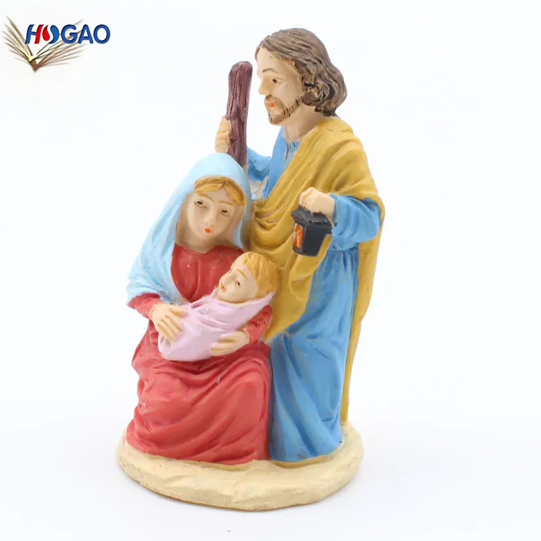 Christmas Indoor Decoration Manger Nativity Jesus Resin Religious Family