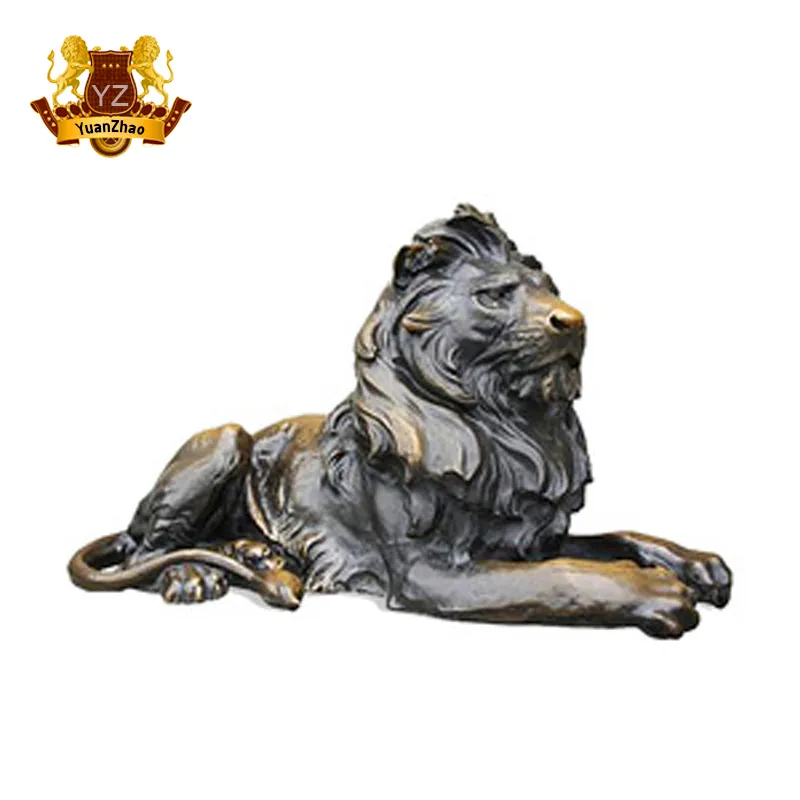 City Decoration Large Size Bronze Lion Lying with a Ball for Sale