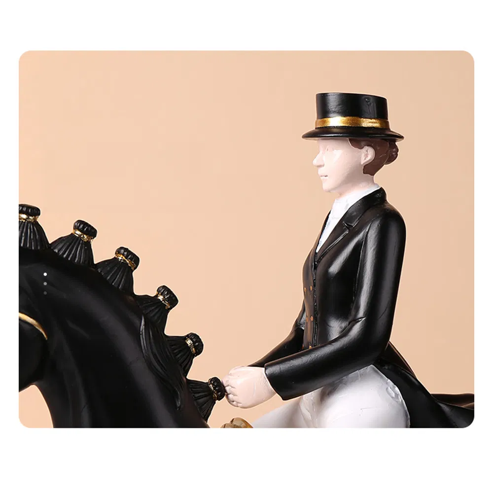 Classical Warriors Resin Statue Gentleman on Horseback Resin Sculpture