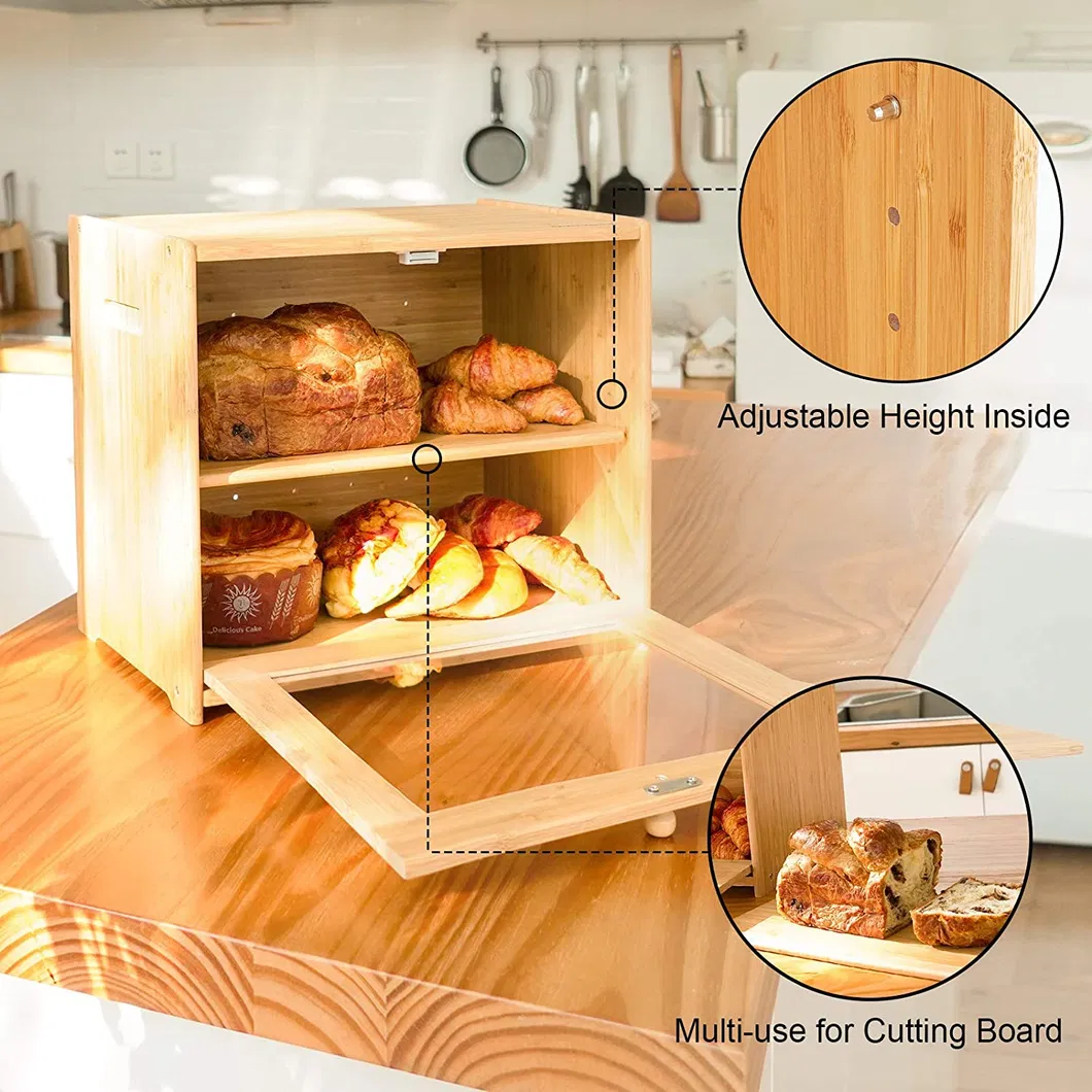Clear Windows Rustic Farmhouse Style Bread Holder for Kitchen Countertop