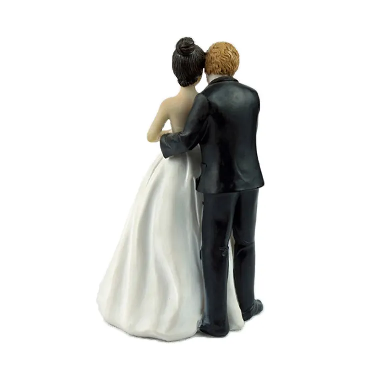 Collectibles Caucasian Groom Holding African American Bride Interracial Figurine Wedding Cake Topper