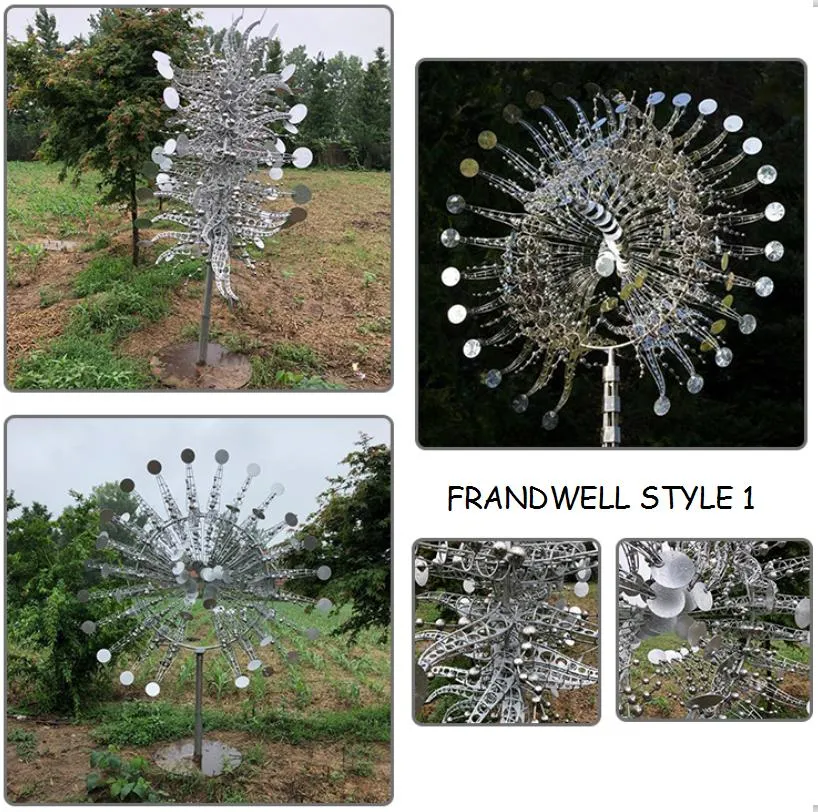 Colorful Kinetic Wind Spinners Sculptures for Outdoor Yard Decorations