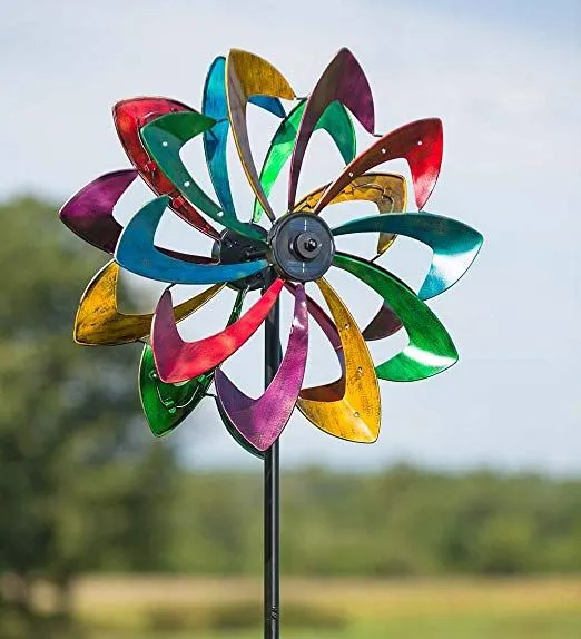 Colorful Kinetic Wind Spinners Sculptures for Outdoor Yard Decorations