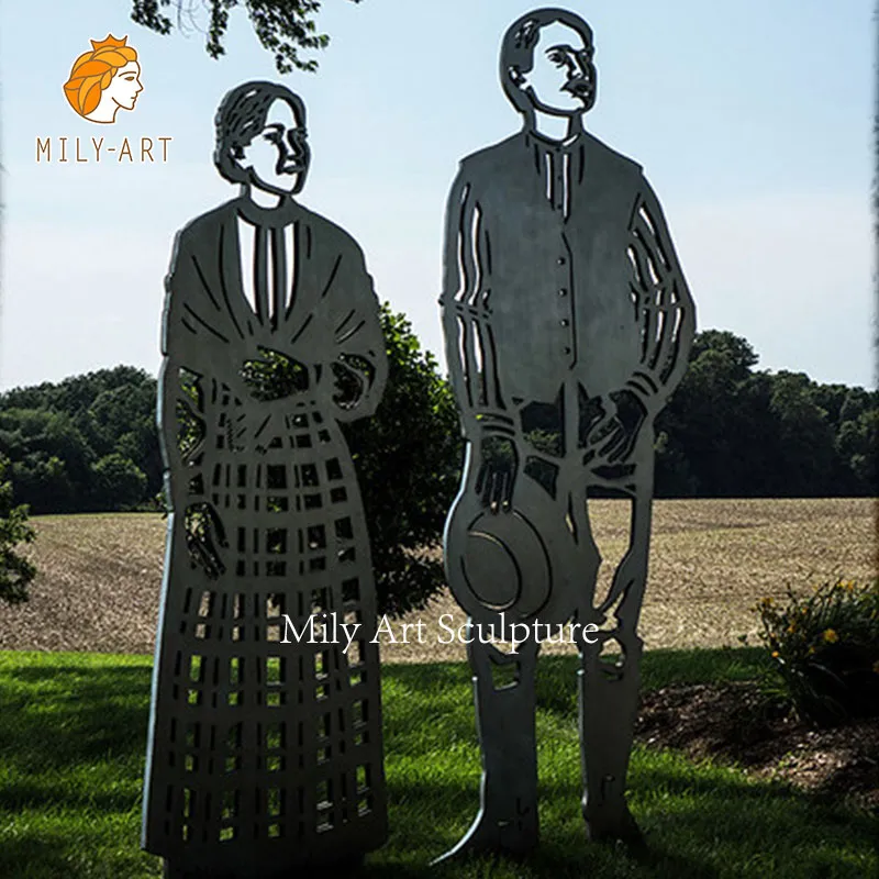 Creative Design Hollow Art Figure Sculpture Stainless Steel Statue