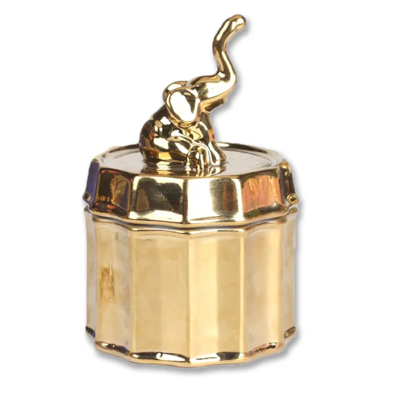 Custom Ceramic Plating Golden Porcelain Animal Unicorn Shape Hanging Jewelry Storage Organizer