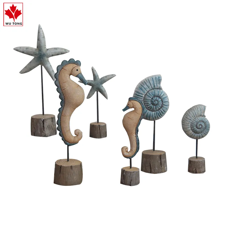 Custom Mediterranean Sea Decorated with Resin Starfish Seahorse Conch