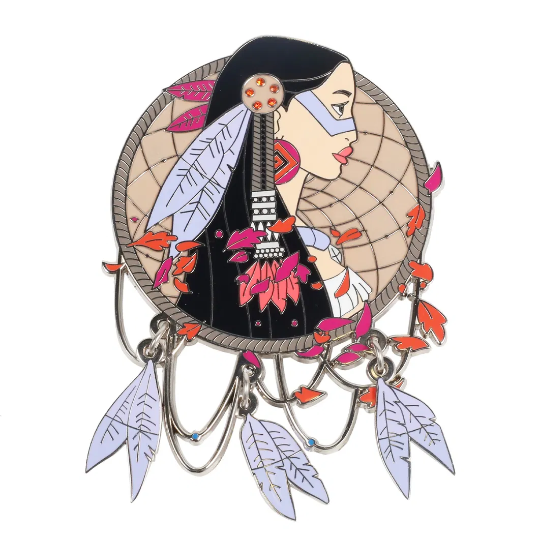 Custom Pins Lapel Manufacturer Wholesale Badge Hard Enamel Pin with Jewels