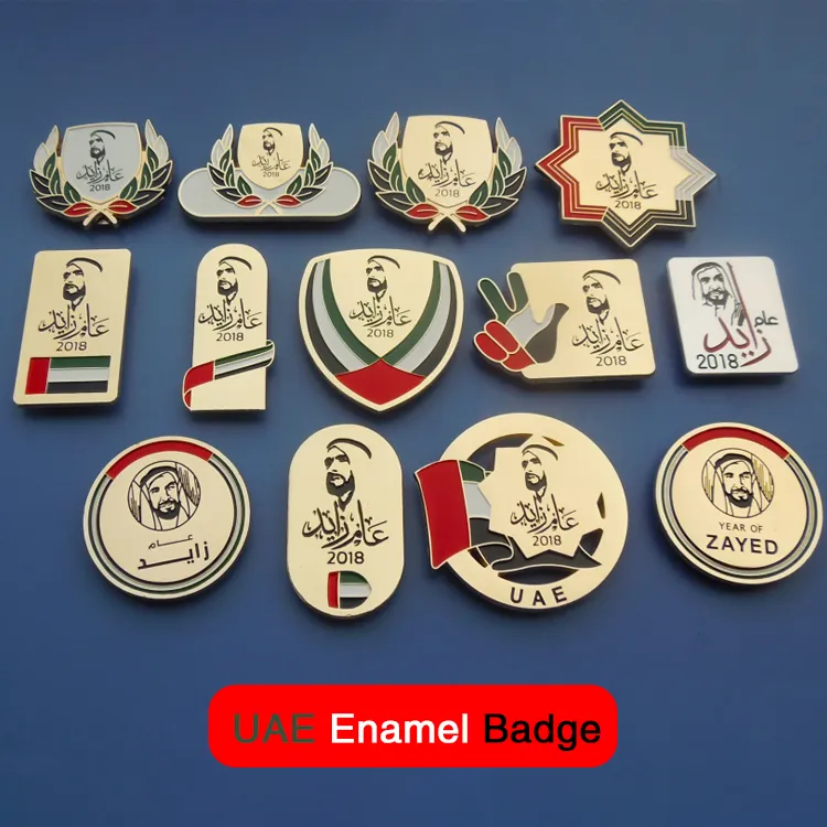 Custom Red UAE F3 logo Car Badges Car Emblem Decoration With Screw National Day Souvenir