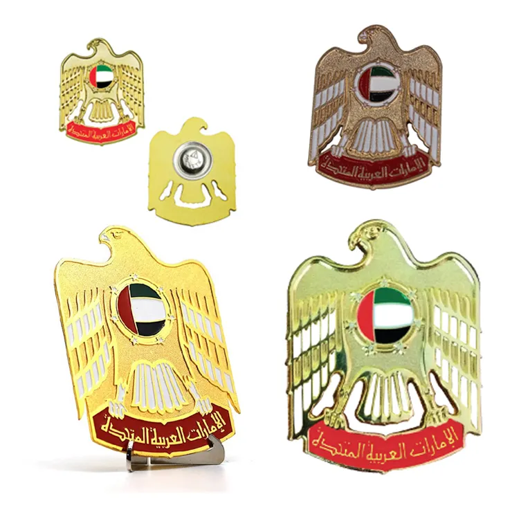 Custom Red UAE F3 logo Car Badges Car Emblem Decoration With Screw National Day Souvenir