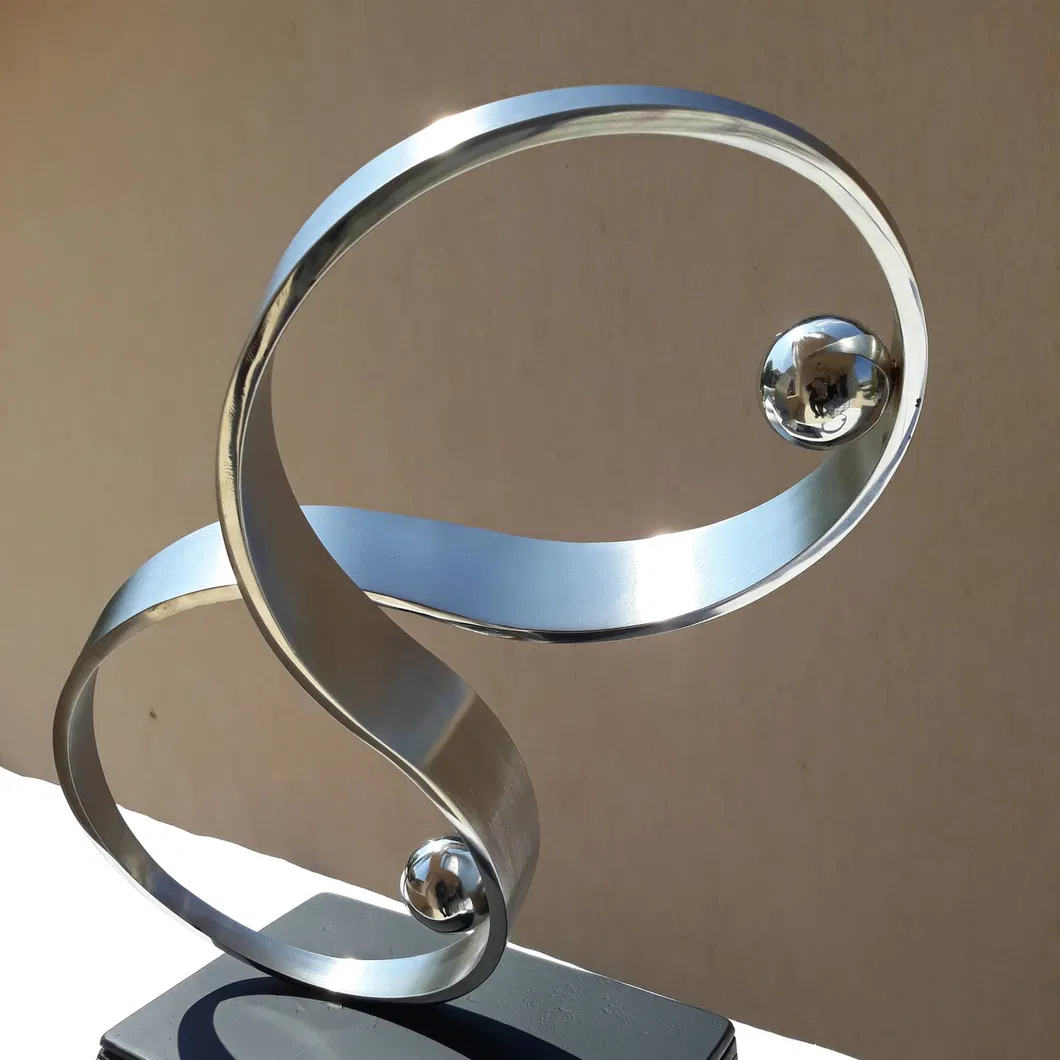 Customized Modern Abstract Ball Shape Sculpture with Sphere and Track