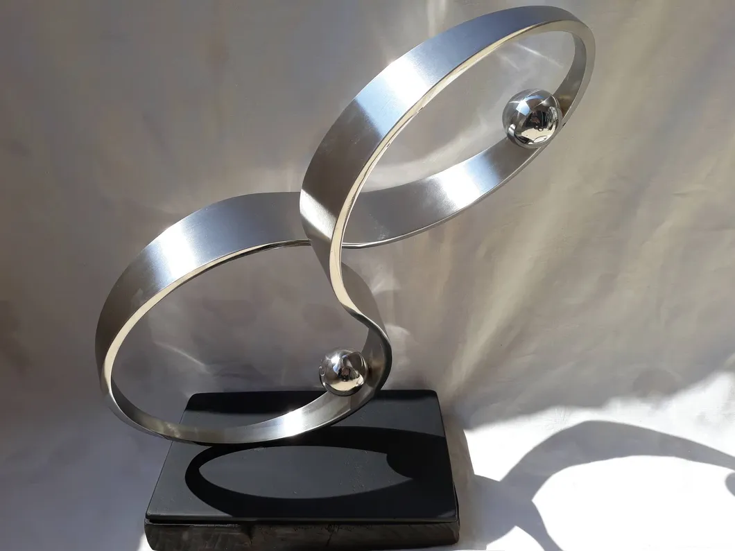 Customized Modern Abstract Ball Shape Sculpture with Sphere and Track