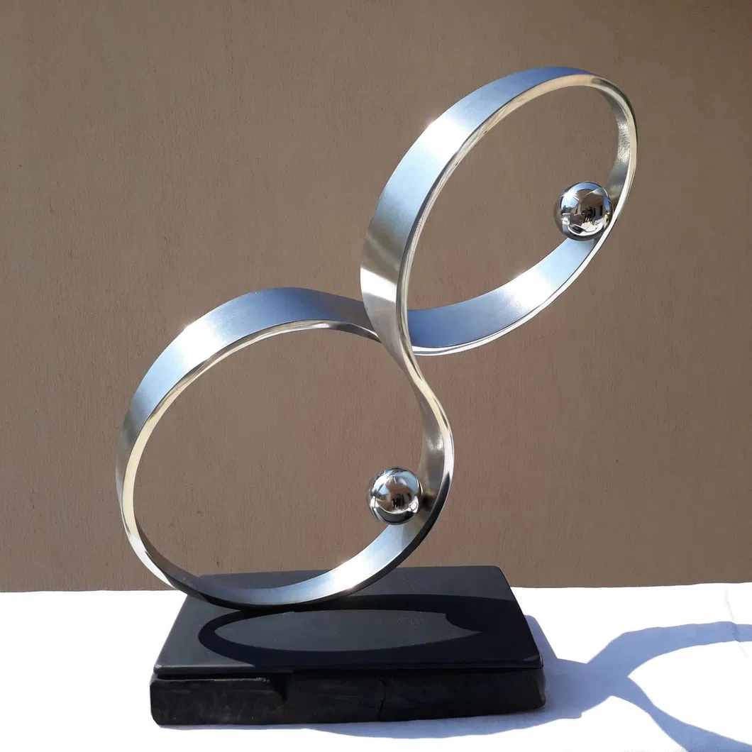 Customized Modern Abstract Ball Shape Sculpture with Sphere and Track