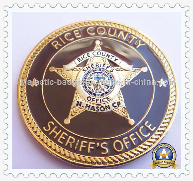 Customized Soft Enamel Gold Plating Rope Edge Double Sided Challenge Coin