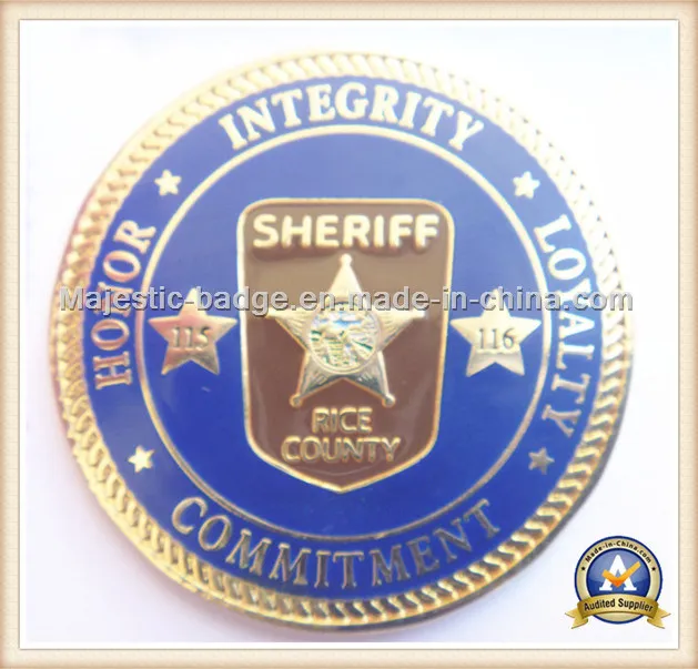 Customized Soft Enamel Gold Plating Rope Edge Double Sided Challenge Coin