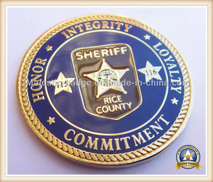 Customized Soft Enamel Gold Plating Rope Edge Double Sided Challenge Coin