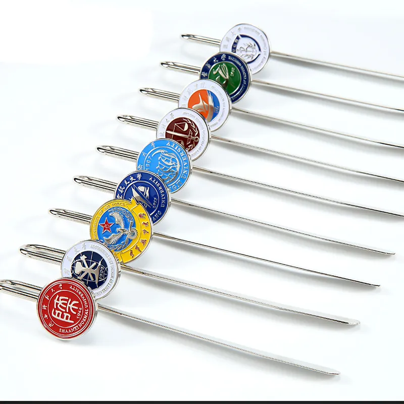 Customized zinc alloy paint colored metal cartoon bookmark