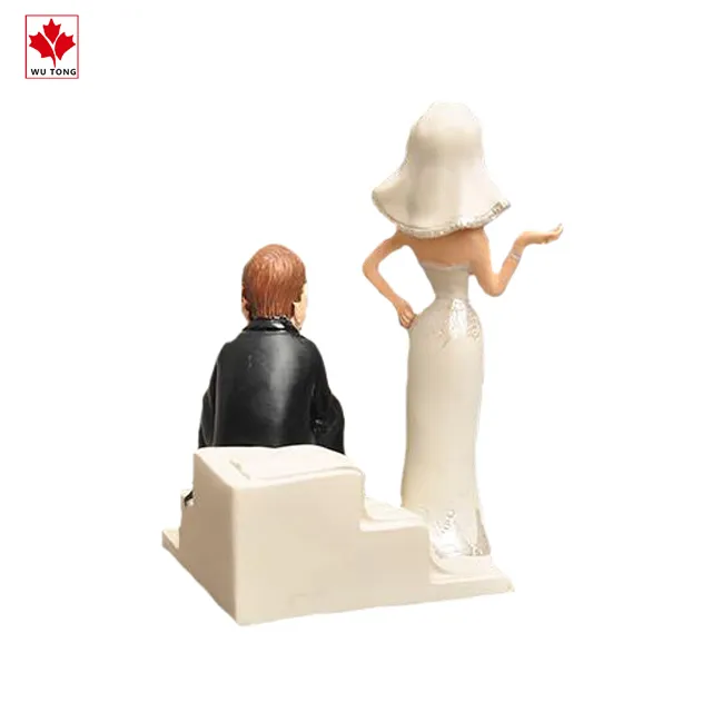 Cute Figurine Resin Bride&Groom Cake Topper Wedding Party Decoration Figurine Craft