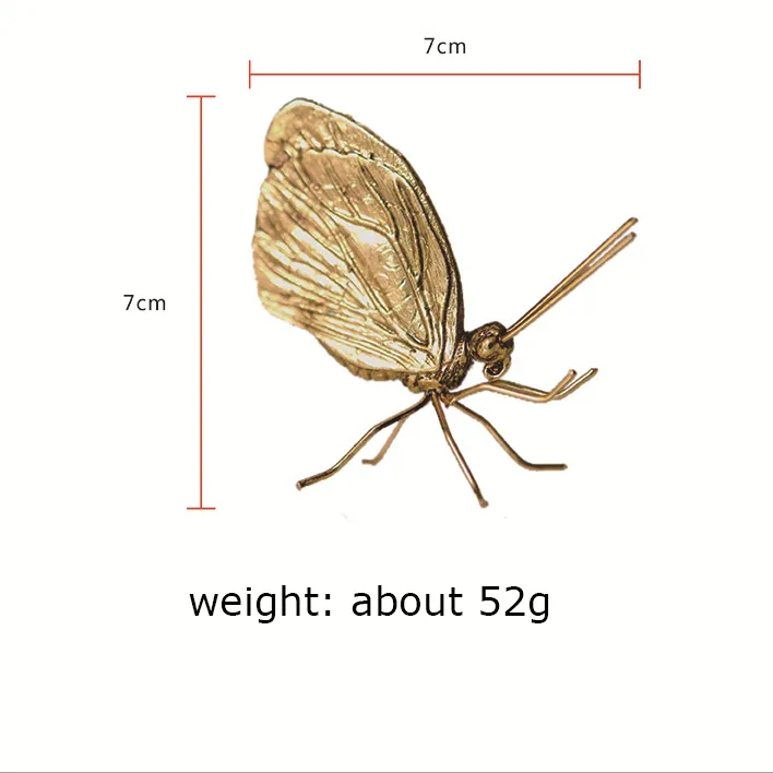 Decorative Metal Sculpture Vivid Animal Ornaments Gold Painted Butterfly Ant Statue