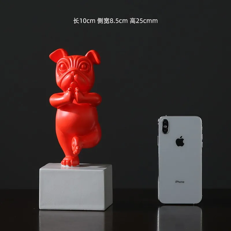 Desk Top Bulldog Resin Crafts Kit Yoga Animal Kawaii Design Factory